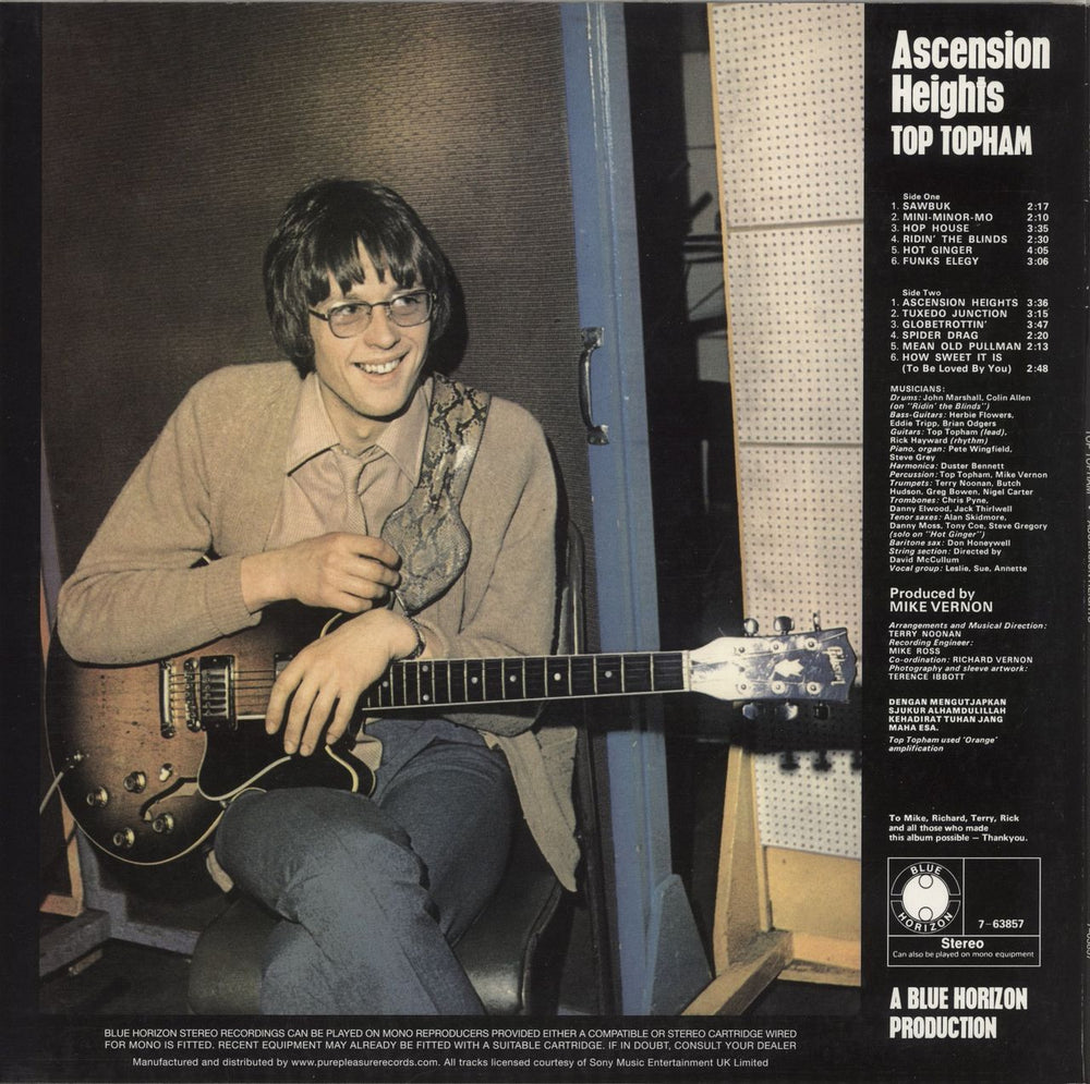 Top Topham Ascension Heights - 180gm Vinyl UK vinyl LP album (LP record) '1969