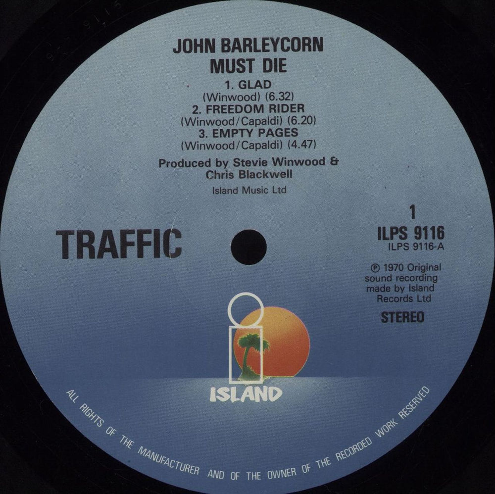 Traffic John Barleycorn Must Die - blue label UK vinyl LP album (LP record) TRFLPJO314514