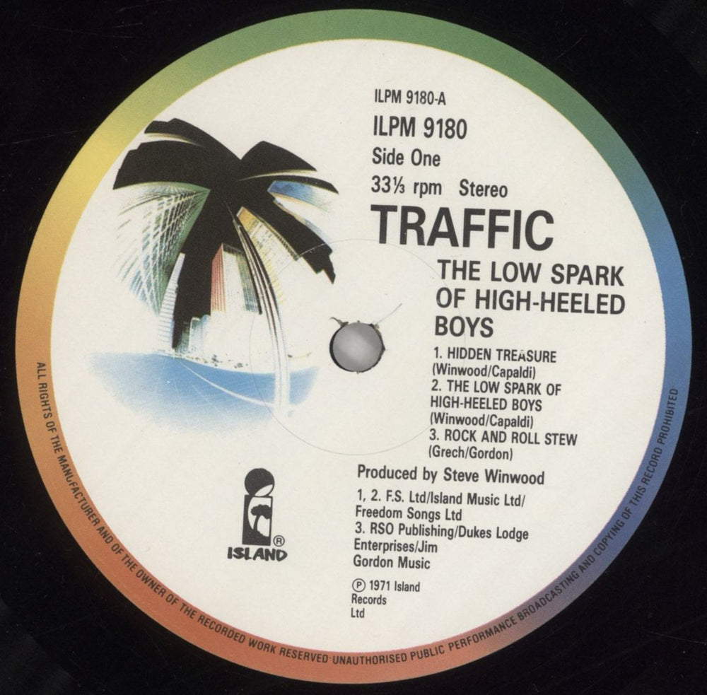 Traffic The Low Spark Of High Heeled Boys UK vinyl LP album (LP record) TRFLPTH383232