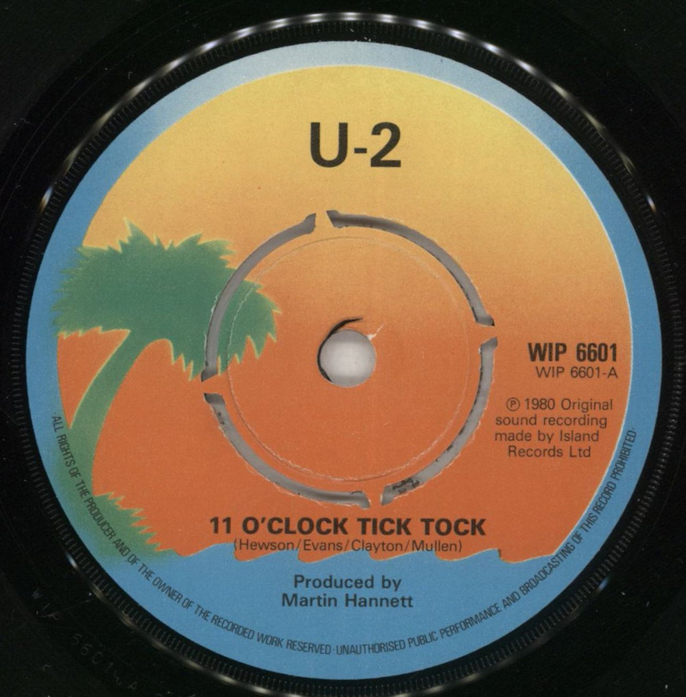 U2 11 O'Clock Tick Tock - P/S - EX UK 7" vinyl single (7 inch record / 45) U-207OC309840
