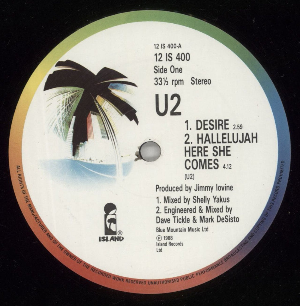 U2 Desire - EX UK 12" vinyl single (12 inch record / Maxi-single) U-212DE545324