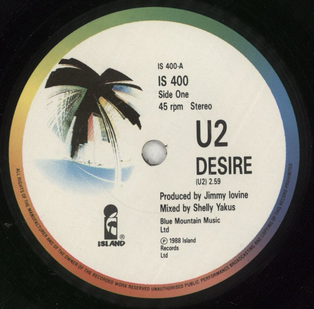 U2 Desire - Gatefold UK 7" vinyl single (7 inch record / 45) U-207DE318668