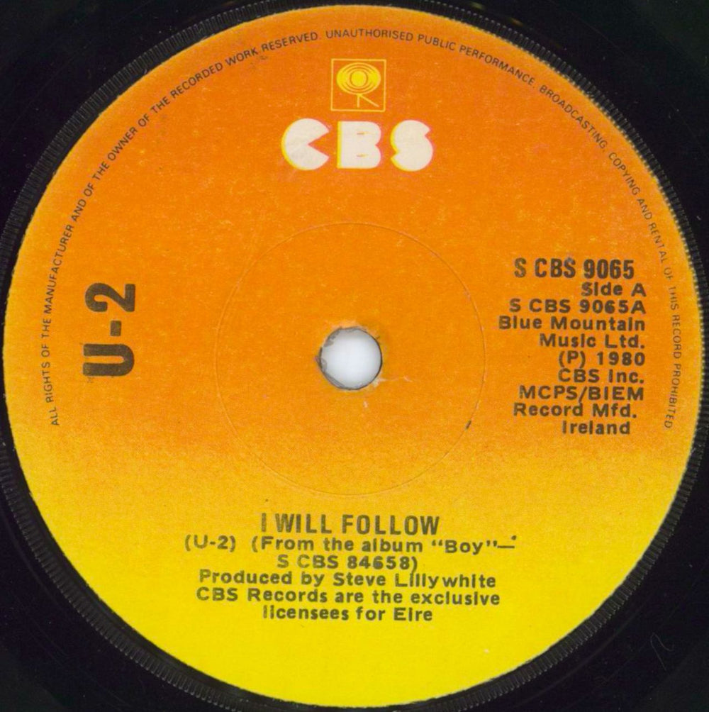 U2 I Will Follow + p/s - EX Irish 7" vinyl single (7 inch record / 45) U-207IW602063