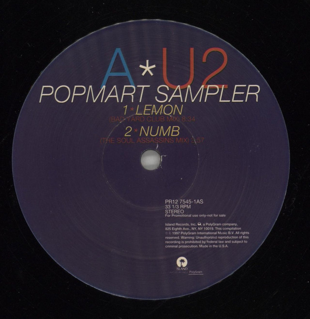 U2 Pop Mart Sampler - Double Pack US Promo 12" vinyl single (12 inch record / Maxi-single) U-212PO94395