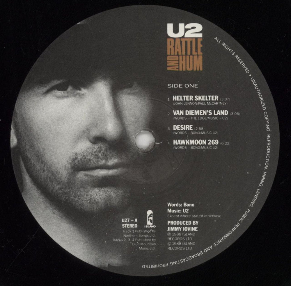 U2 Rattle And Hum - VG UK 2-LP vinyl record set (Double LP Album) U-22LRA759147