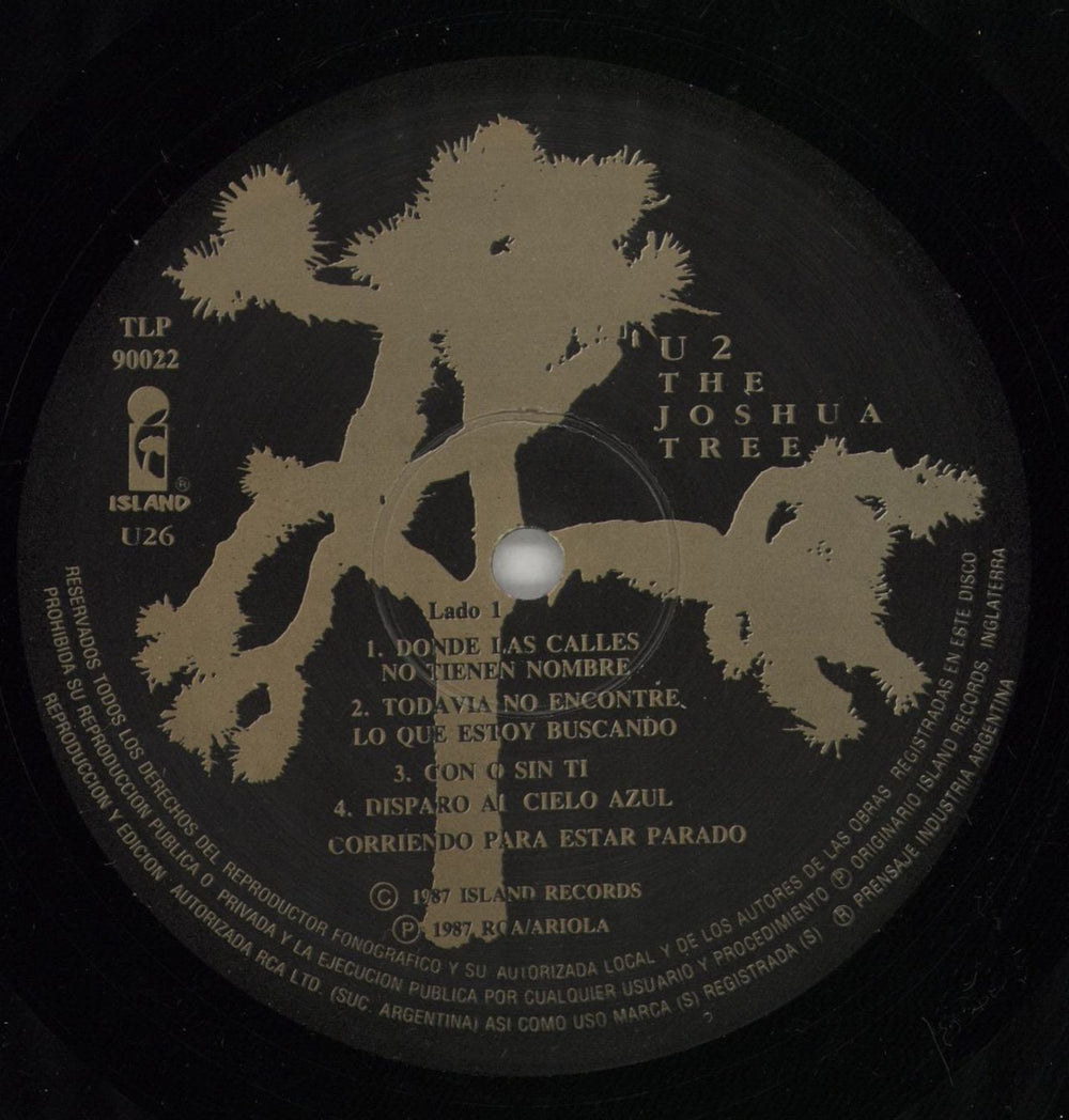 U2 The Joshua Tree Argentinean vinyl LP album (LP record) U-2LPTH864396