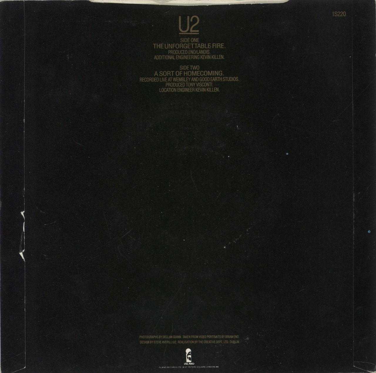 U2 The Unforgettable Fire - Solid UK 7" vinyl single (7 inch record / 45)
