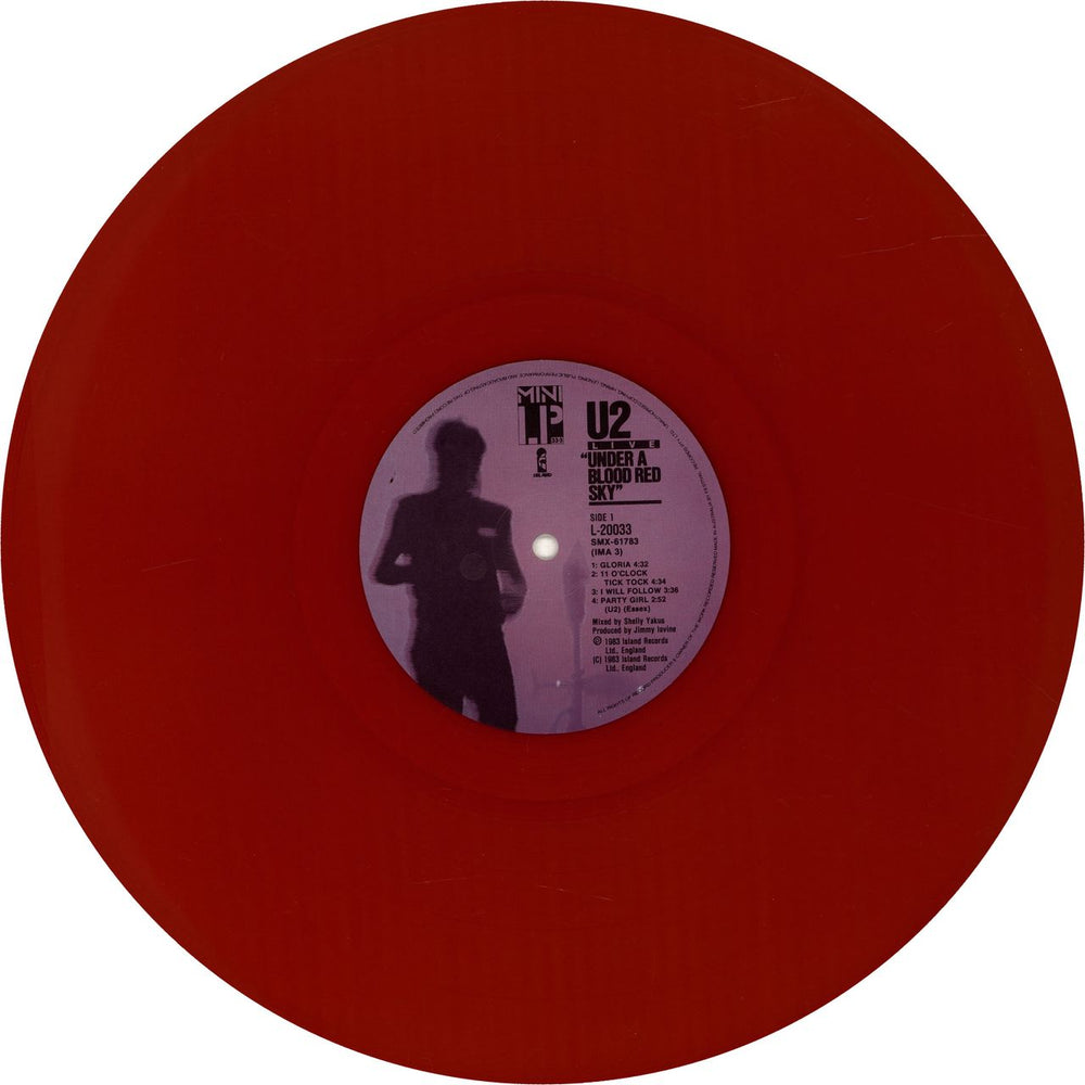 U2 Under A Blood Red Sky - Red Vinyl + Hype Sticker Australian vinyl LP album (LP record) U-2LPUN16483