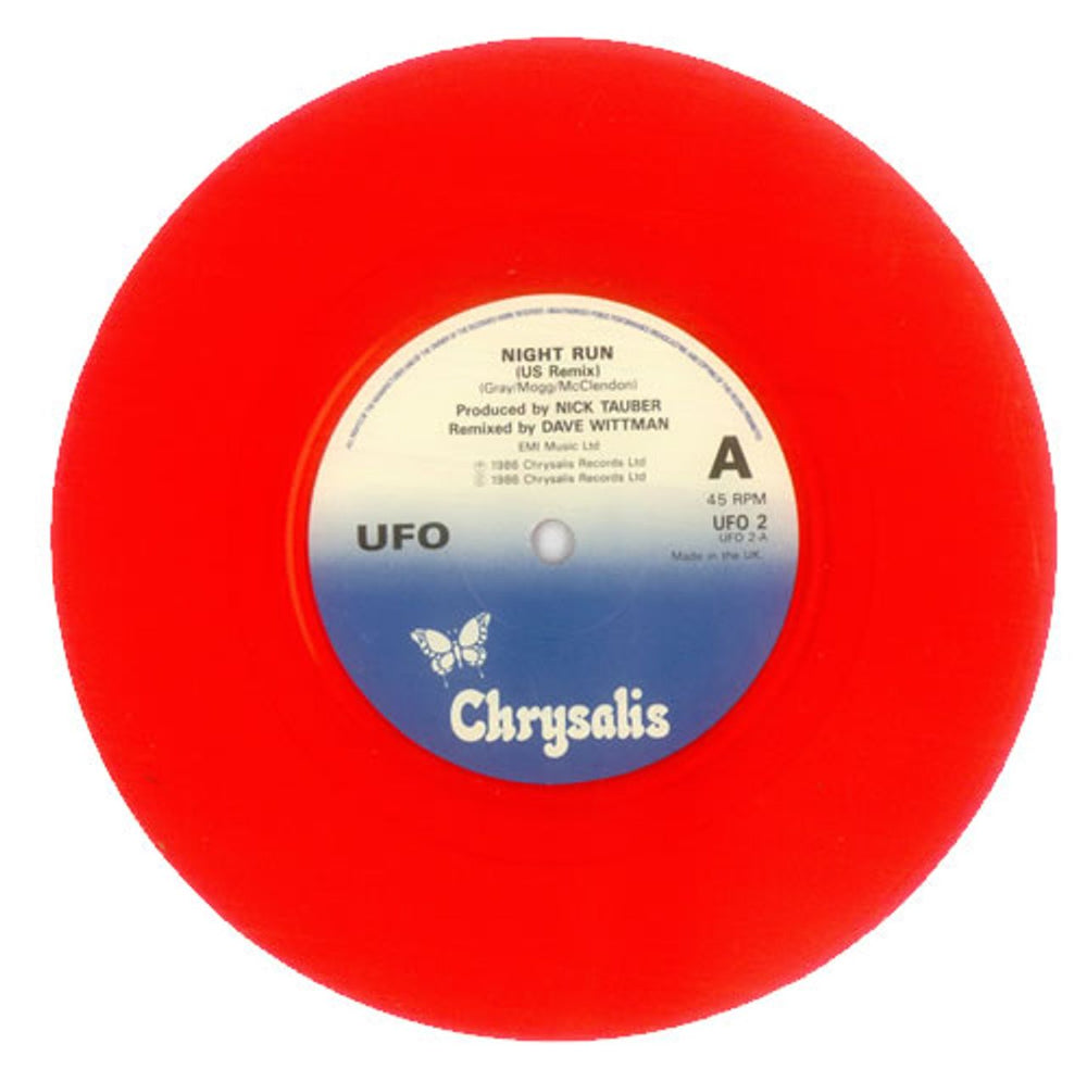 UFO Night Run - Red Vinyl UK 7" vinyl single (7 inch record / 45) UFO07NI90317