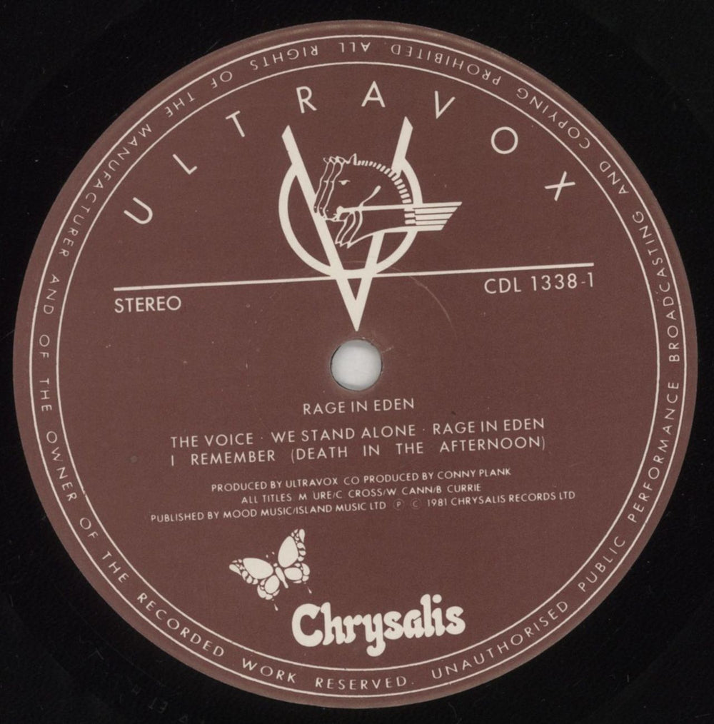 Ultravox Rage In Eden + Poster UK vinyl LP album (LP record) VOXLPRA853021