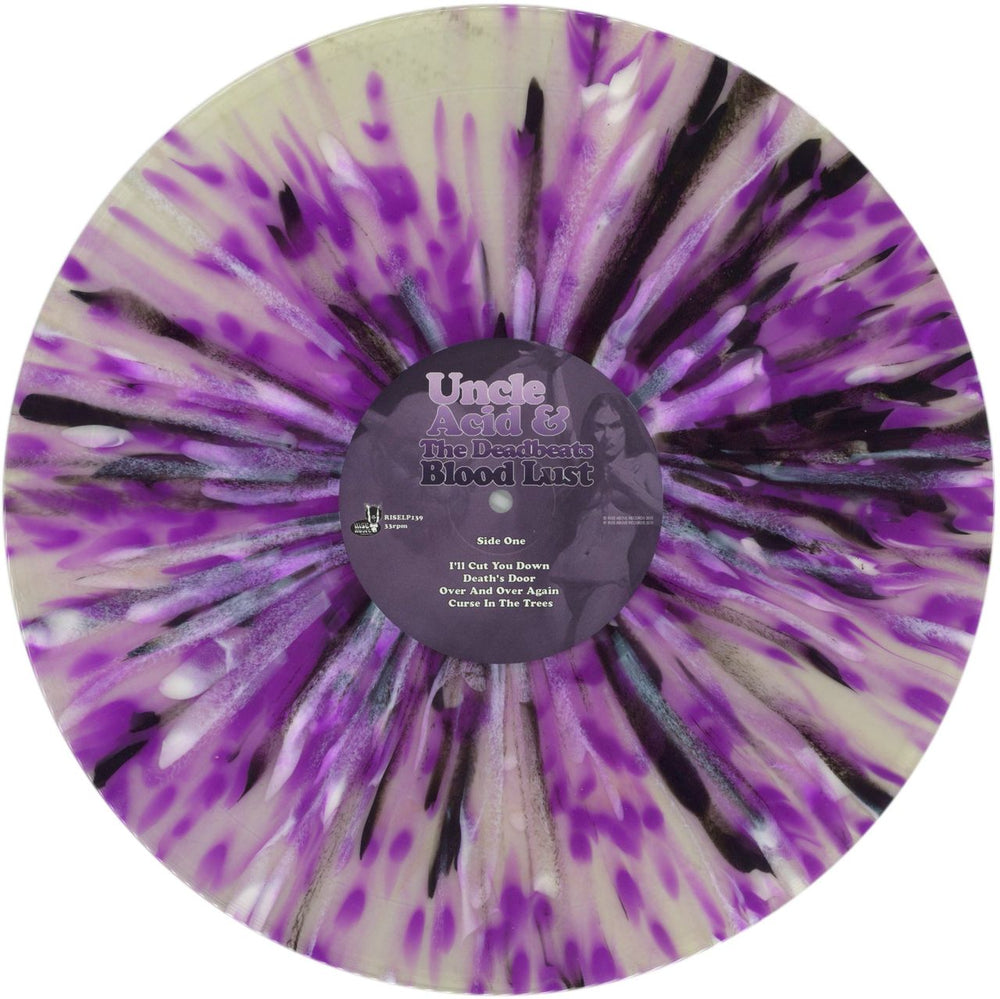 Uncle Acid & The Deadbeats Blood Lust - Clear With Purple, Black & White Splatter Vinyl UK vinyl LP album (LP record) YNCLPBL865962
