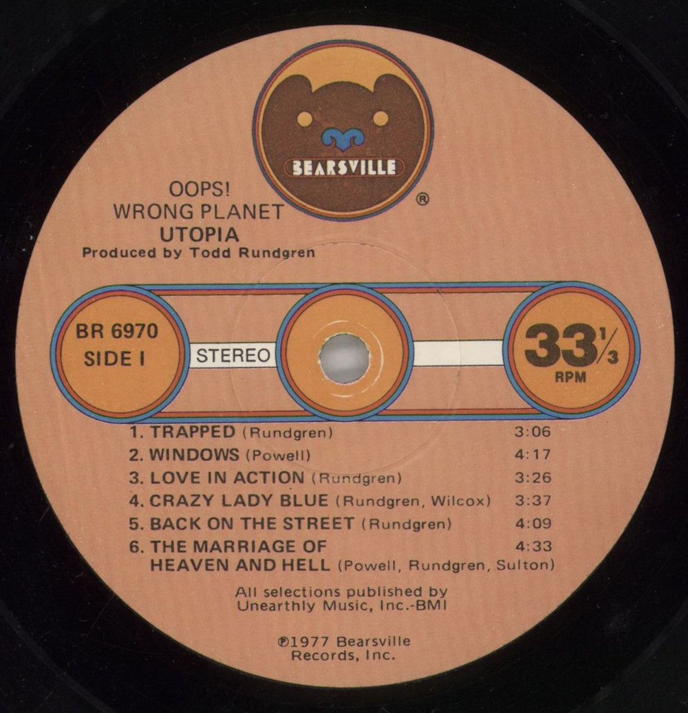 Utopia (US) Oops! Wrong Planet US vinyl LP album (LP record) UTOLPOO593505