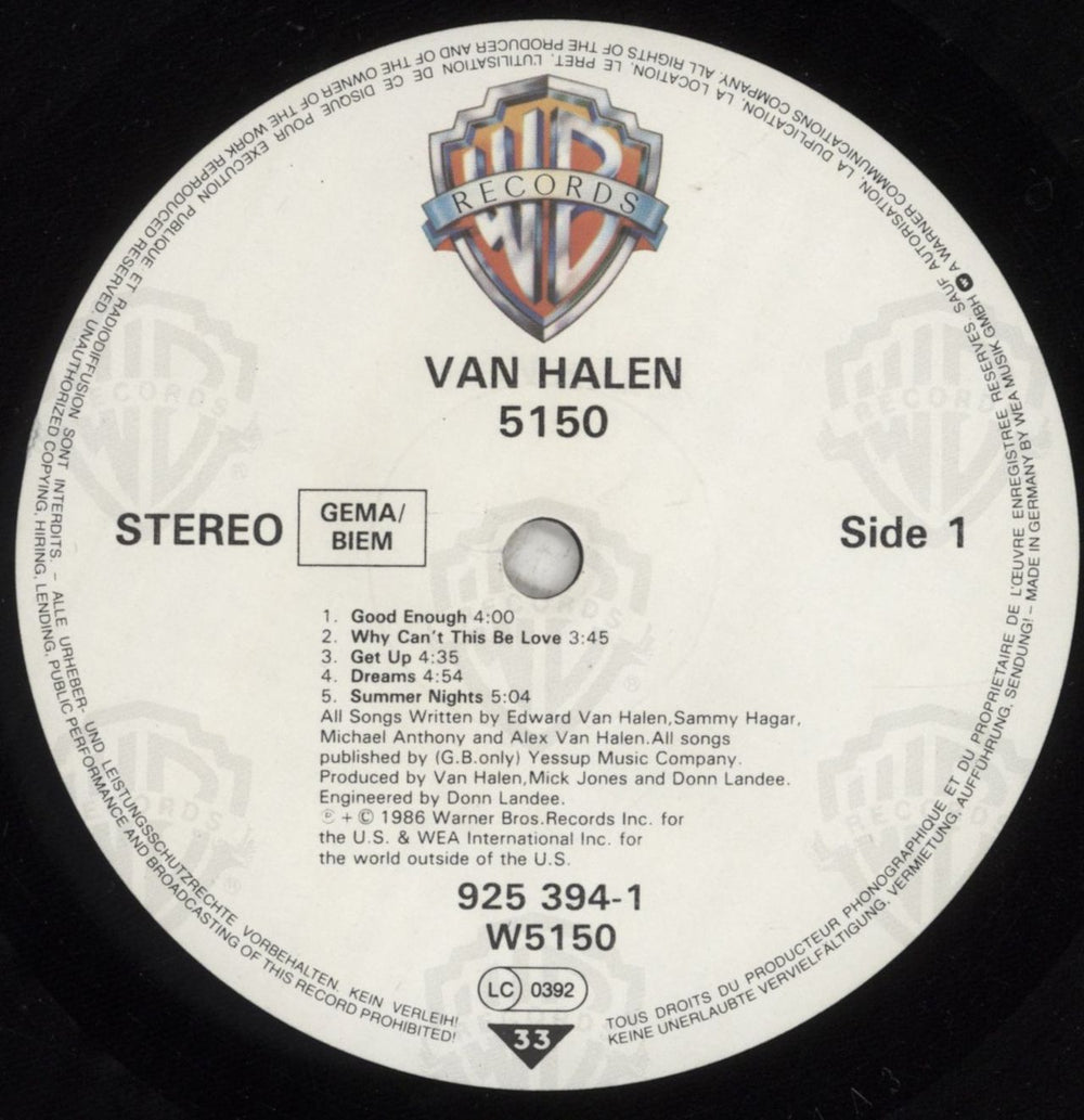 Van Halen 5150 - Fifty-One-Fifty UK vinyl LP album (LP record) VNHLPFI190694