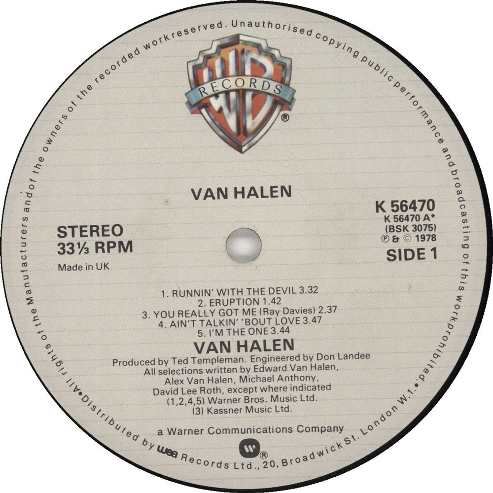 Van Halen Van Halen - 2nd UK vinyl LP album (LP record)