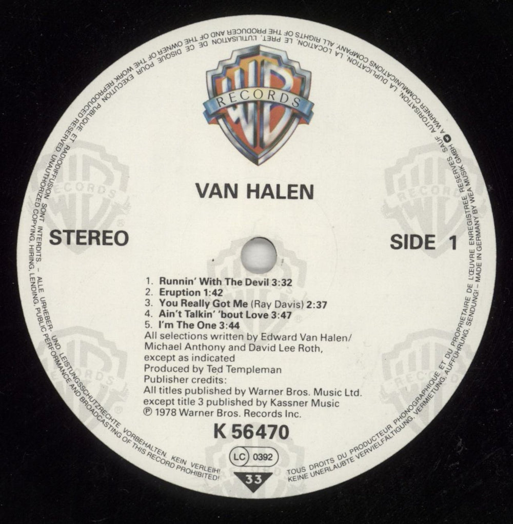 Van Halen Van Halen German vinyl LP album (LP record) VNHLPVA428722