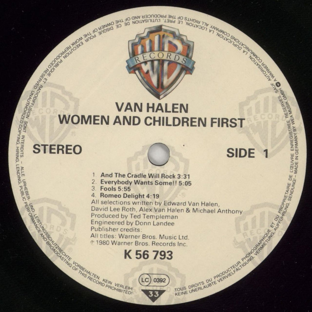 Van Halen Women And Children First + Poster German vinyl LP album (LP record) VNHLPWO866081