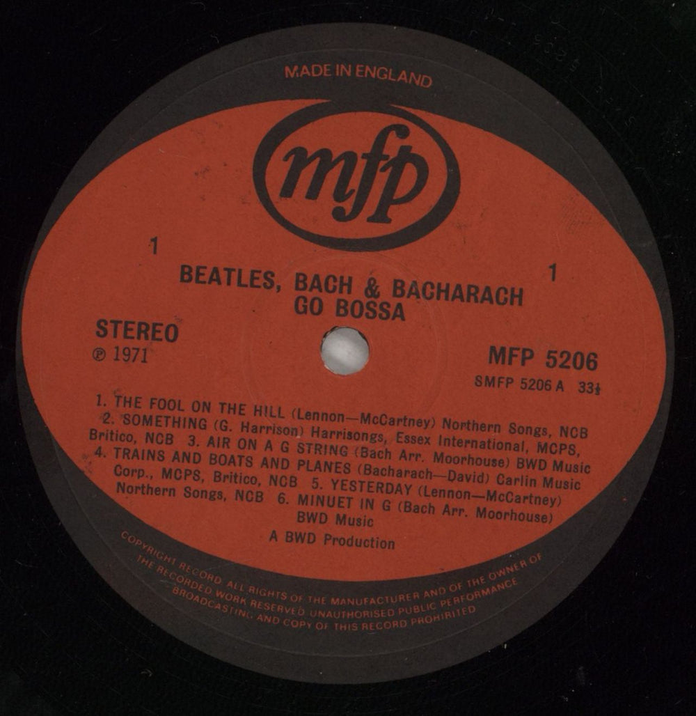 Various-60s & 70s Beatles, Bach & Bacharach Go Bossa UK vinyl LP album (LP record) SVALPBE557482