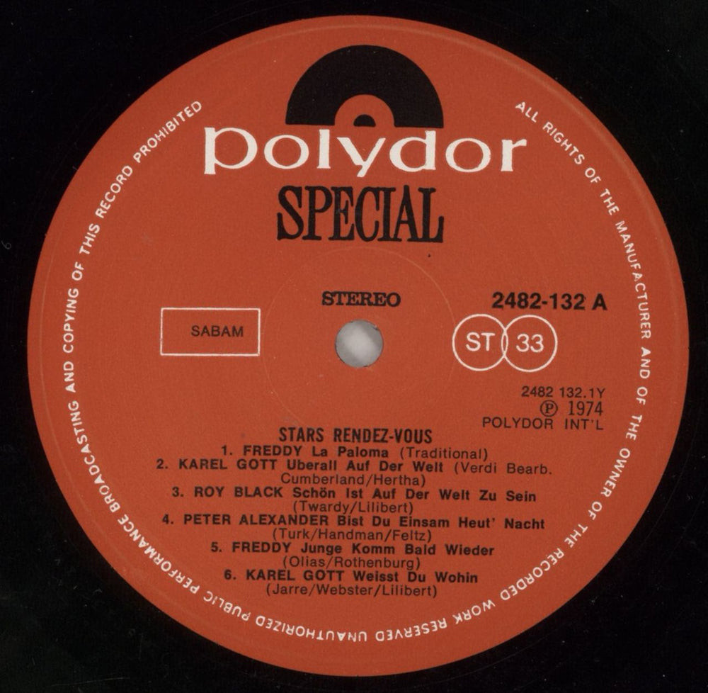 Various-60s & 70s Stars Rendez-Vous Belgian vinyl LP album (LP record) SVALPST868961