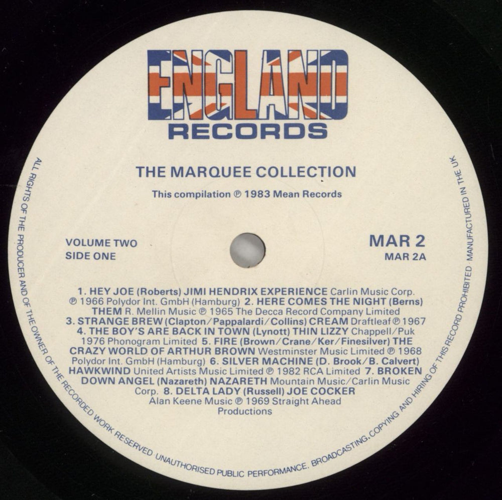 Various-60s & 70s The Marquee Collection Vol. 2 UK vinyl LP album (LP record) SVALPTH689212