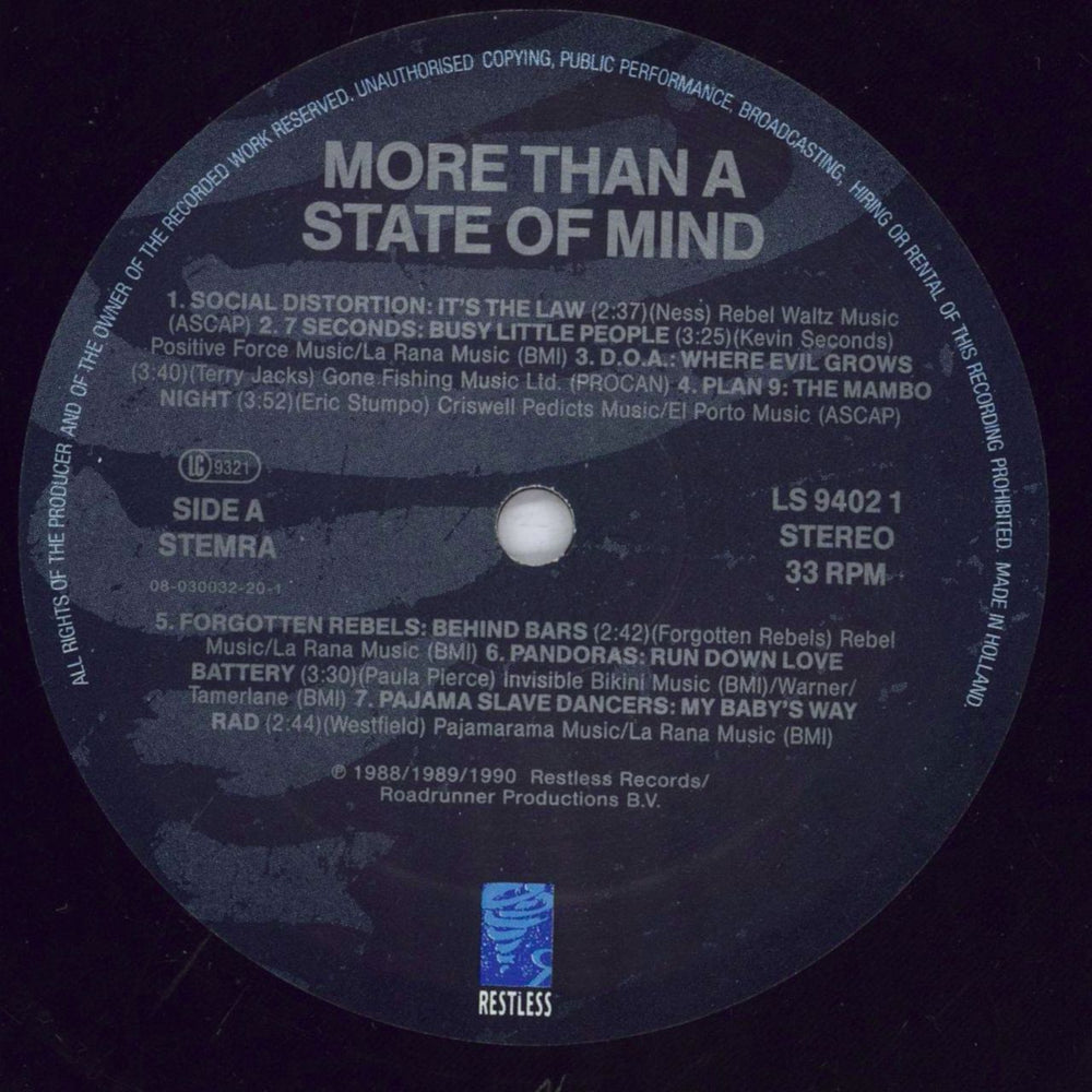 Various Artists More Than A State Of Mind UK vinyl LP album (LP record) VARLPMO833985