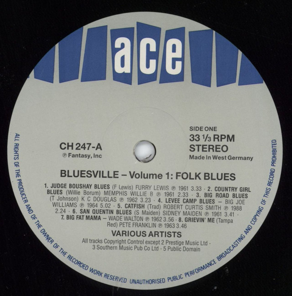 Various-Blues & Gospel Bluesville Volume One Folk Blues German vinyl LP album (LP record) V-BLPBL792608