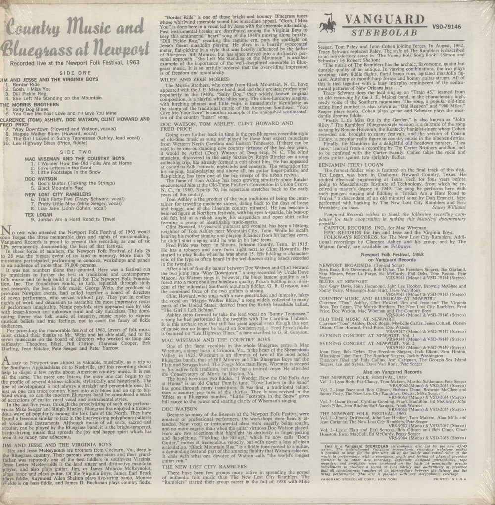 Various-Blues & Gospel Country Music And Bluegrass At Newport Canadian vinyl LP album (LP record)