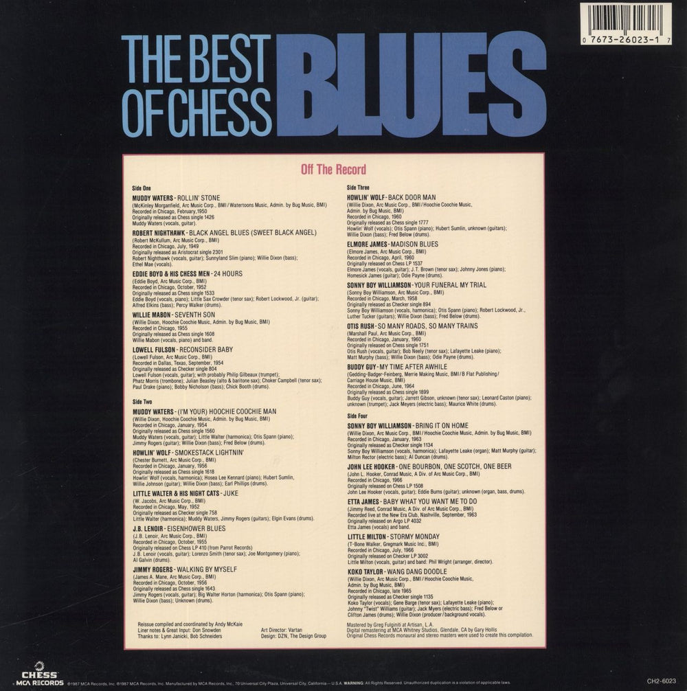 Various-Blues & Gospel The Best Of Chess Blues US 2-LP vinyl record set (Double LP Album) 076732602317