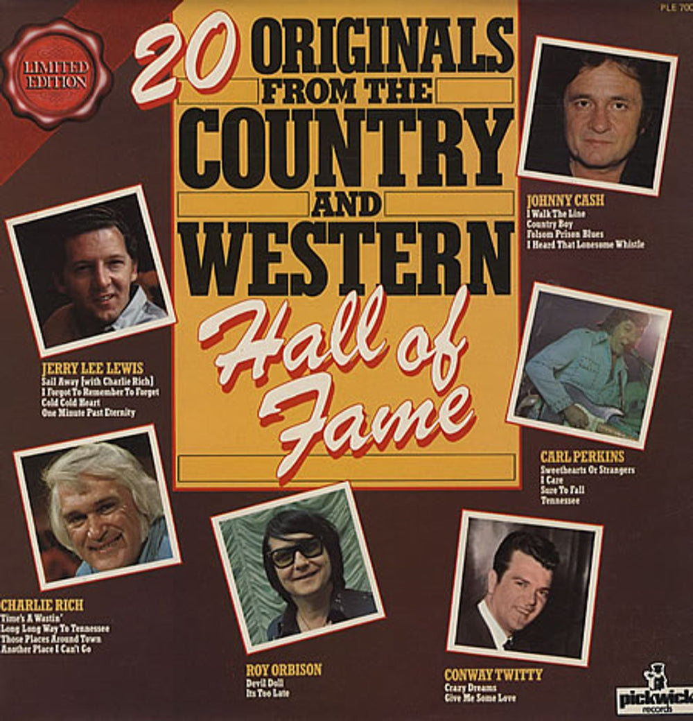 Various-Country 20 Originals From The Country And Western Hall Of Fame UK vinyl LP album (LP record) PLE7006