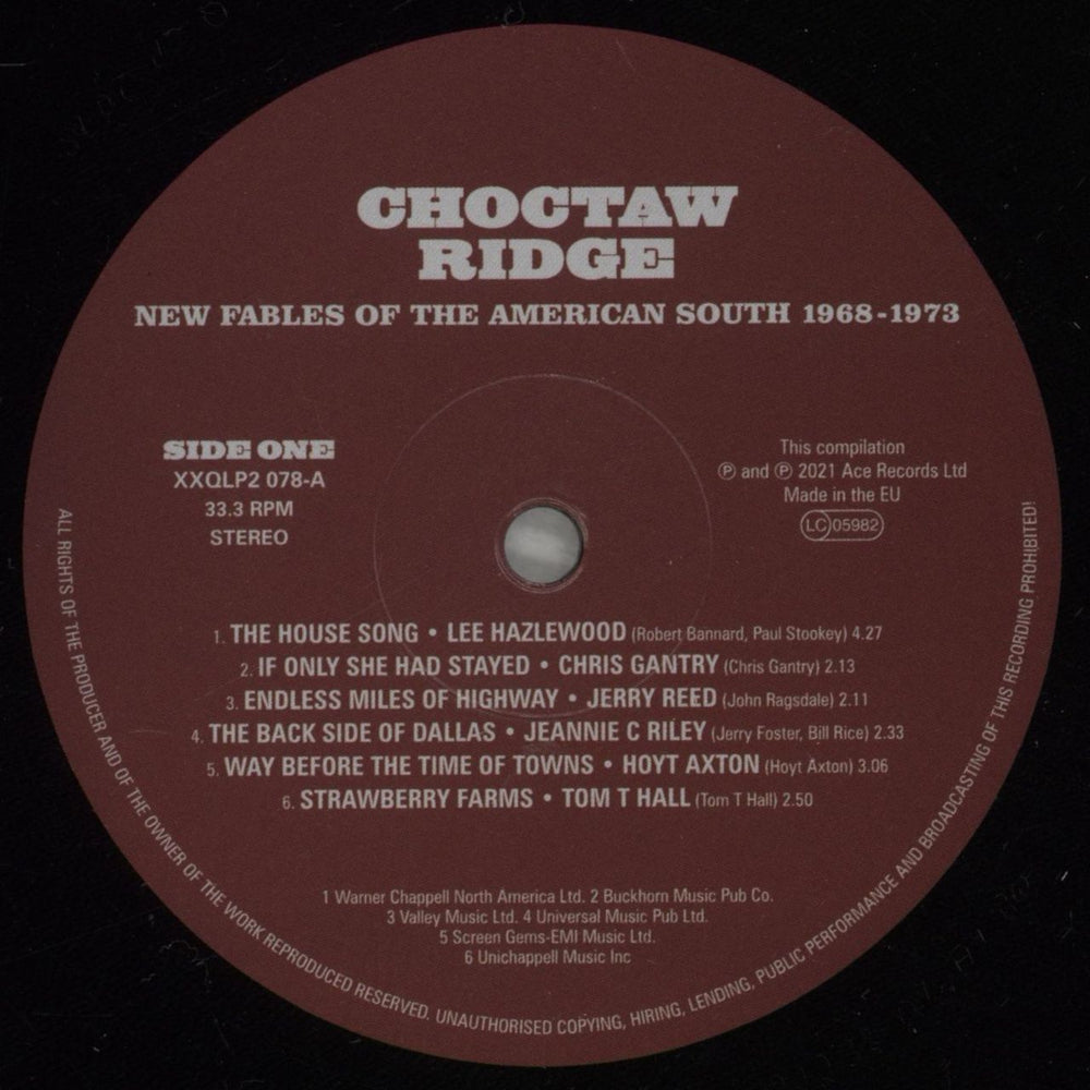 Various-Country Choctaw Ridge (New Fables Of The American South 1968-1973) - Shrink UK 2-LP vinyl record set (Double LP Album) CVA2LCH879401