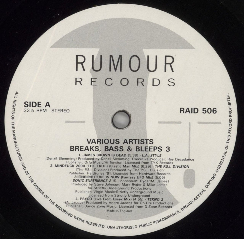 Various-Dance Breaks, Bass & Bleeps 3 UK 2-LP vinyl record set (Double LP Album) D.V2LBR861428