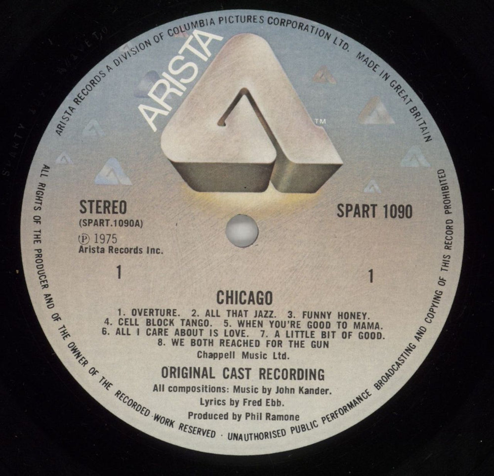 Various-Film, Radio, Theatre & TV Chicago Original Cast Album UK vinyl LP album (LP record) FVALPCH864177