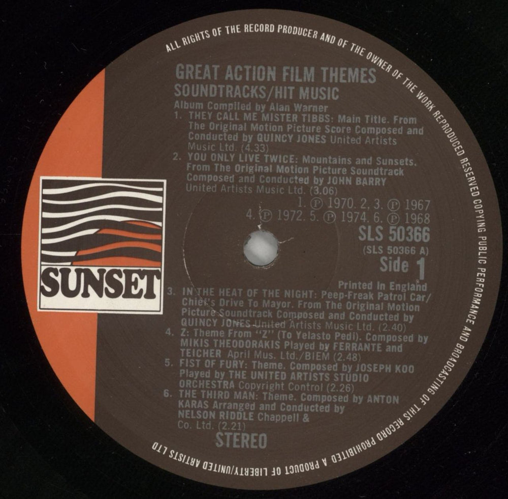 Various-Film, Radio, Theatre & TV Great Action Film Themes UK vinyl LP album (LP record) FVALPGR874242