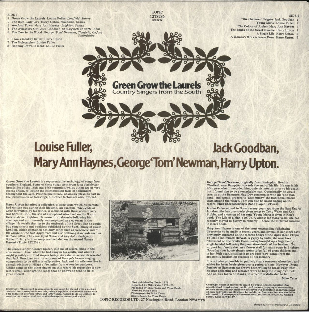 Various-Folk Green Grow The Laurels UK vinyl LP album (LP record)