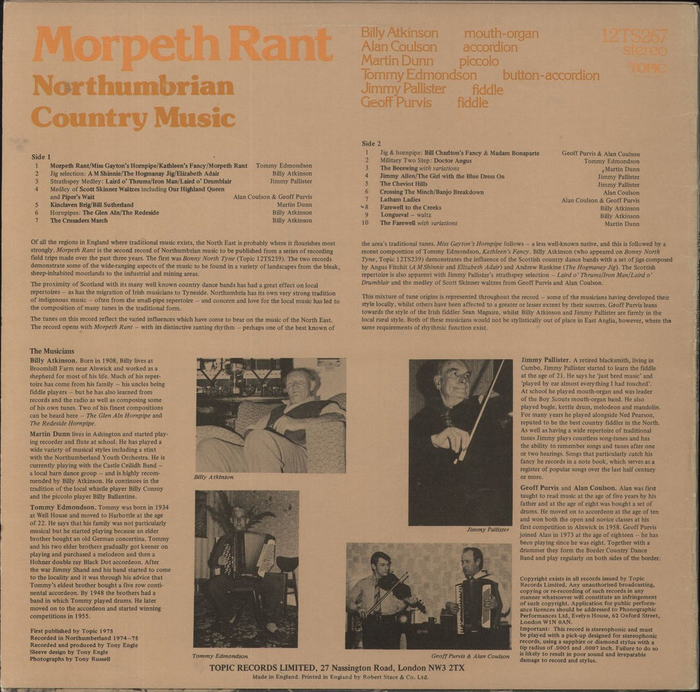 Various-Folk Morpeth Rant UK vinyl LP album (LP record)