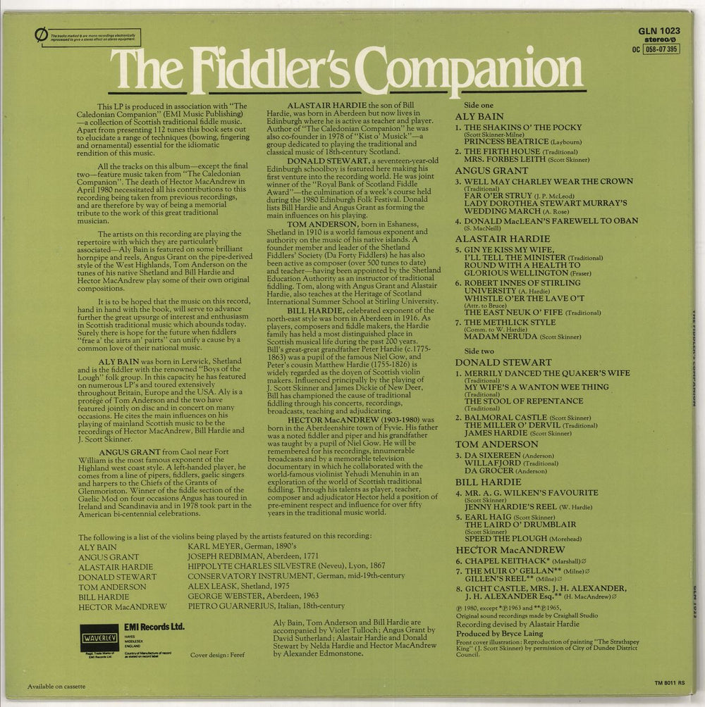 Various-Folk The Fiddler's Companion UK vinyl LP album (LP record)