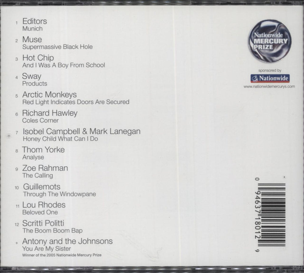 Various-Indie Nationwide Mercury Prize 2006 Album Of The Year UK CD album (CDLP) 094637180129