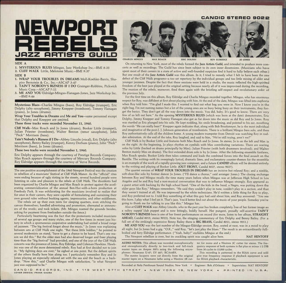 Various-Jazz Newport Rebels US vinyl LP album (LP record)