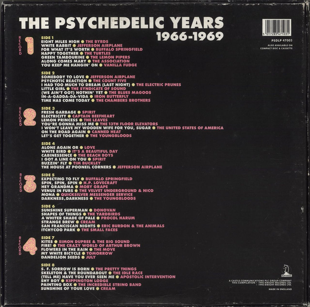 Various-Prog & Psych The Psychedelic Years UK 4-LP vinyl album record set 5017285471031