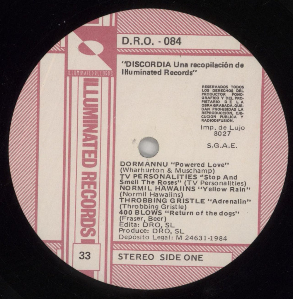 Various-Punk & New Wave Discordia Una Recopilacion De Illuminated Records Spanish vinyl LP album (LP record) PVALPDI861401