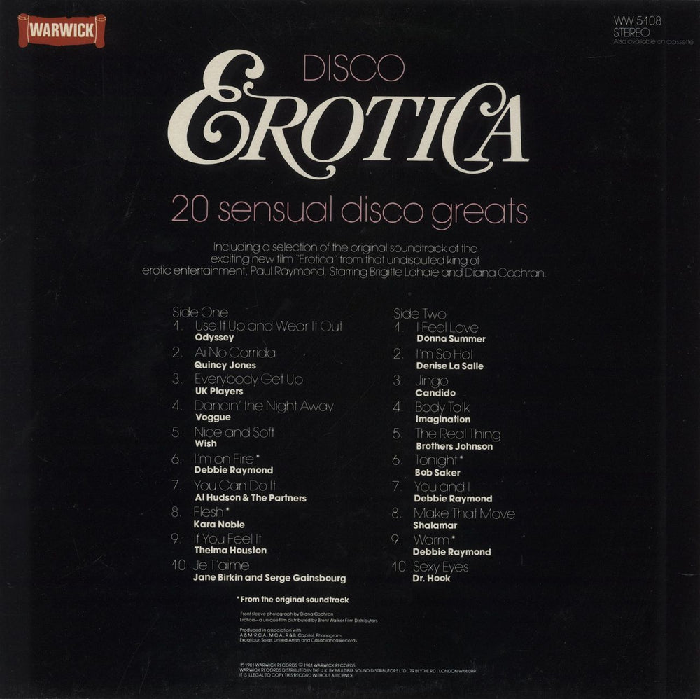 Various-Soul & Funk Disco Erotica UK vinyl LP album (LP record)