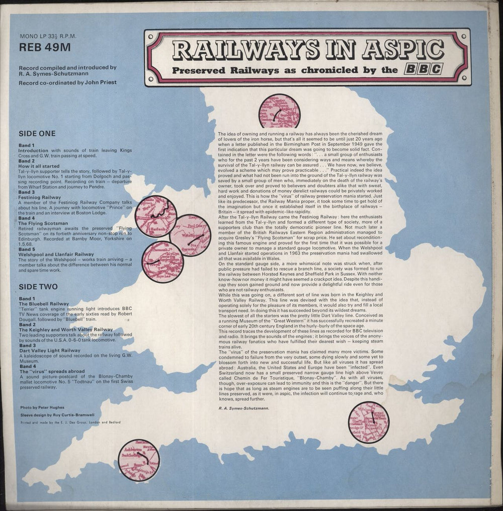 Various-Trains Railways In Aspic UK vinyl LP album (LP record)