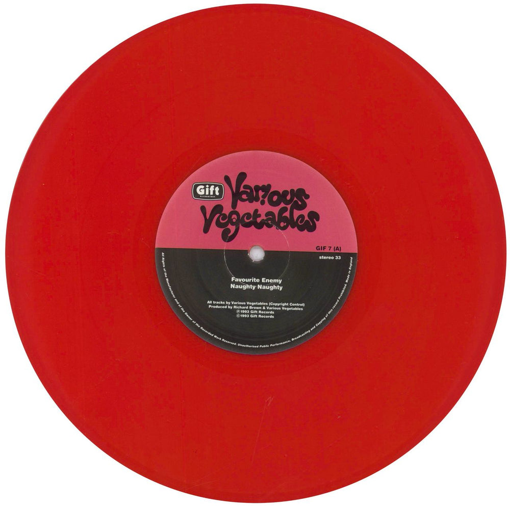 Various Vegetables Favourite Enemy UK 10" vinyl single (10 inch record) XD010FA834897