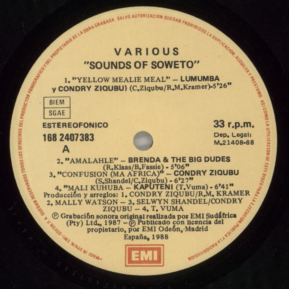 Various-World Music Sounds Of Soweto Spanish 2-LP vinyl record set (Double LP Album) VRW2LSO877823