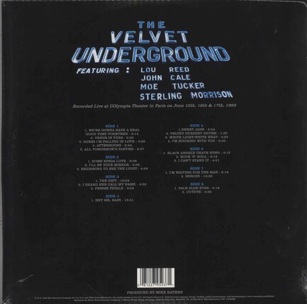 Velvet Underground Live MCMXCIII - Deep Blue Vinyl - Sealed UK 4-LP vinyl album record set 081227959371