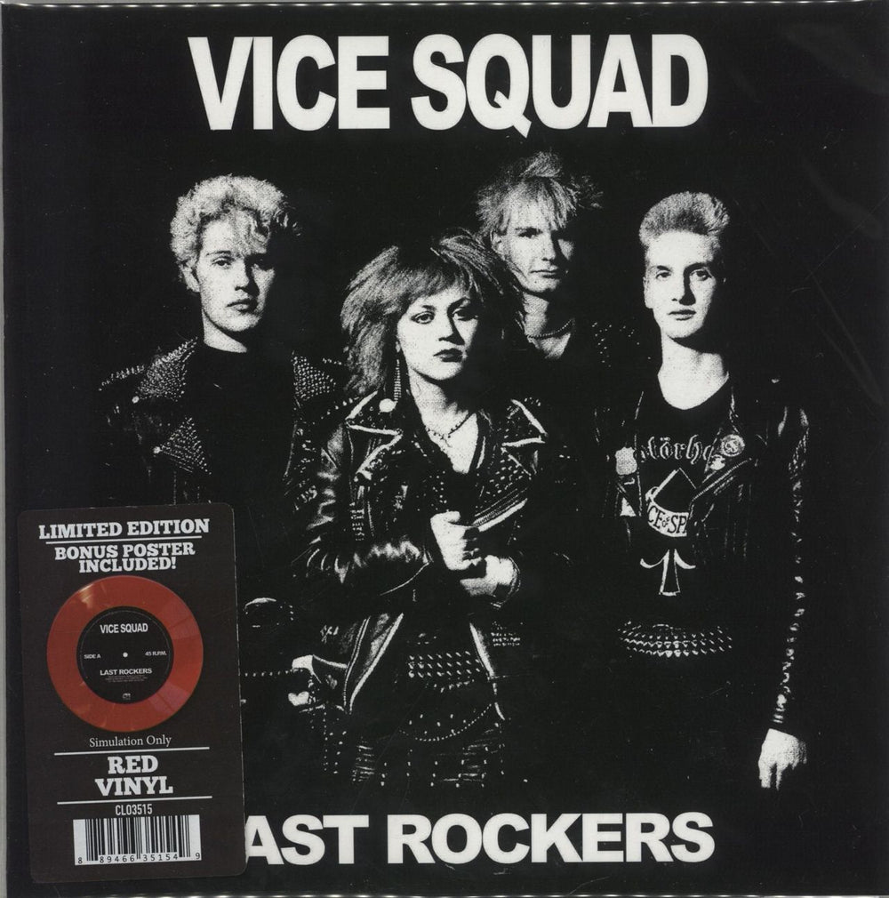 Vice Squad Last Rockers - Red Vinyl Canadian 7" vinyl single (7 inch record / 45) CLO3515