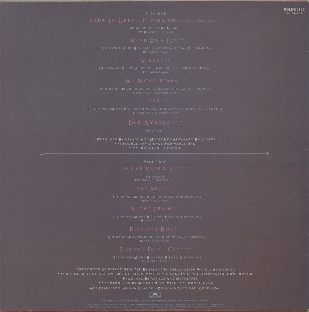 Visage Fade To Grey - Limited Edition Dance Mix Album UK vinyl LP album (LP record)