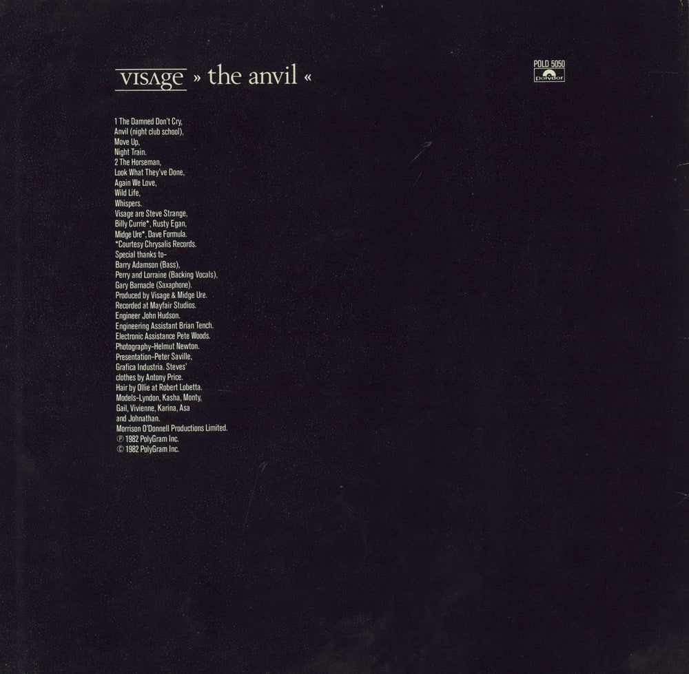 Visage The Anvil UK vinyl LP album (LP record)