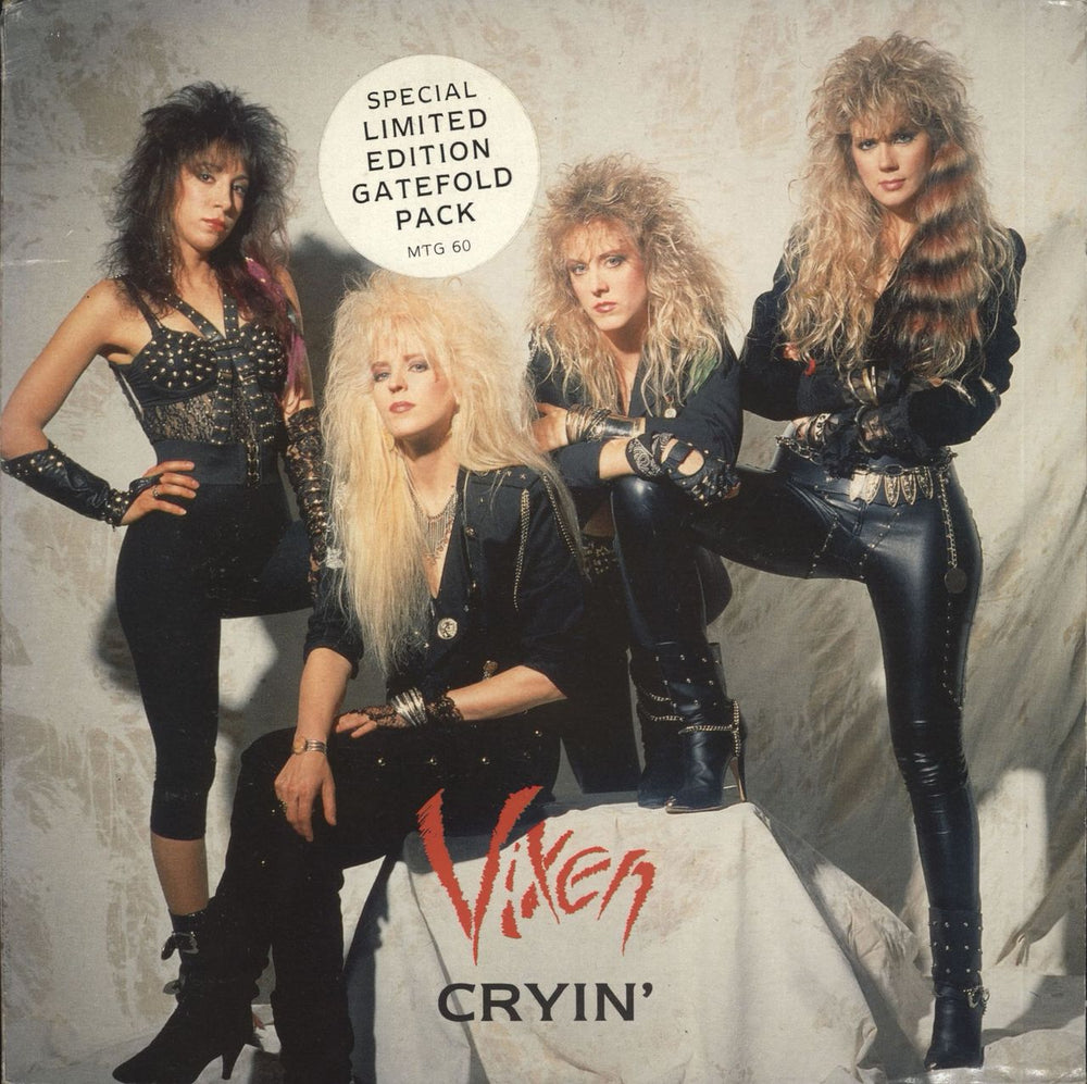 Vixen Cryin' - Gatefold Sleeve UK 7" vinyl single (7 inch record / 45) MTG60