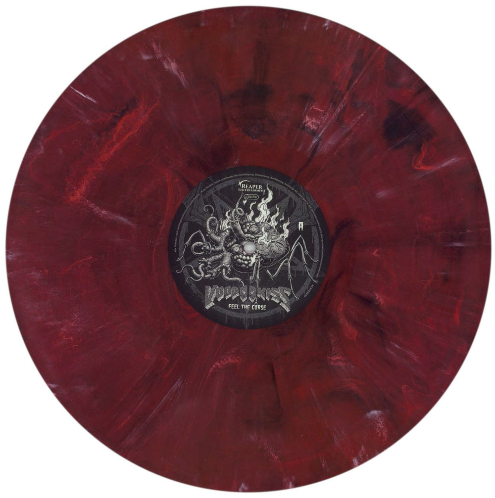 Voodoo Kiss Feel The Curse - Red With White & Black Marble Vinyl German vinyl LP album (LP record) 8ZTLPFE860561