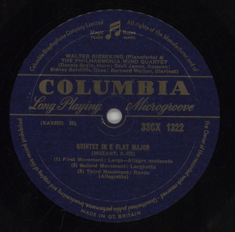 Walter Gieseking Mozart: Quintet In E Flat Major K. 452, Beethoven: Quintet In E Flat Major Op. 16 UK vinyl LP album (LP record) XCLLPMO862422